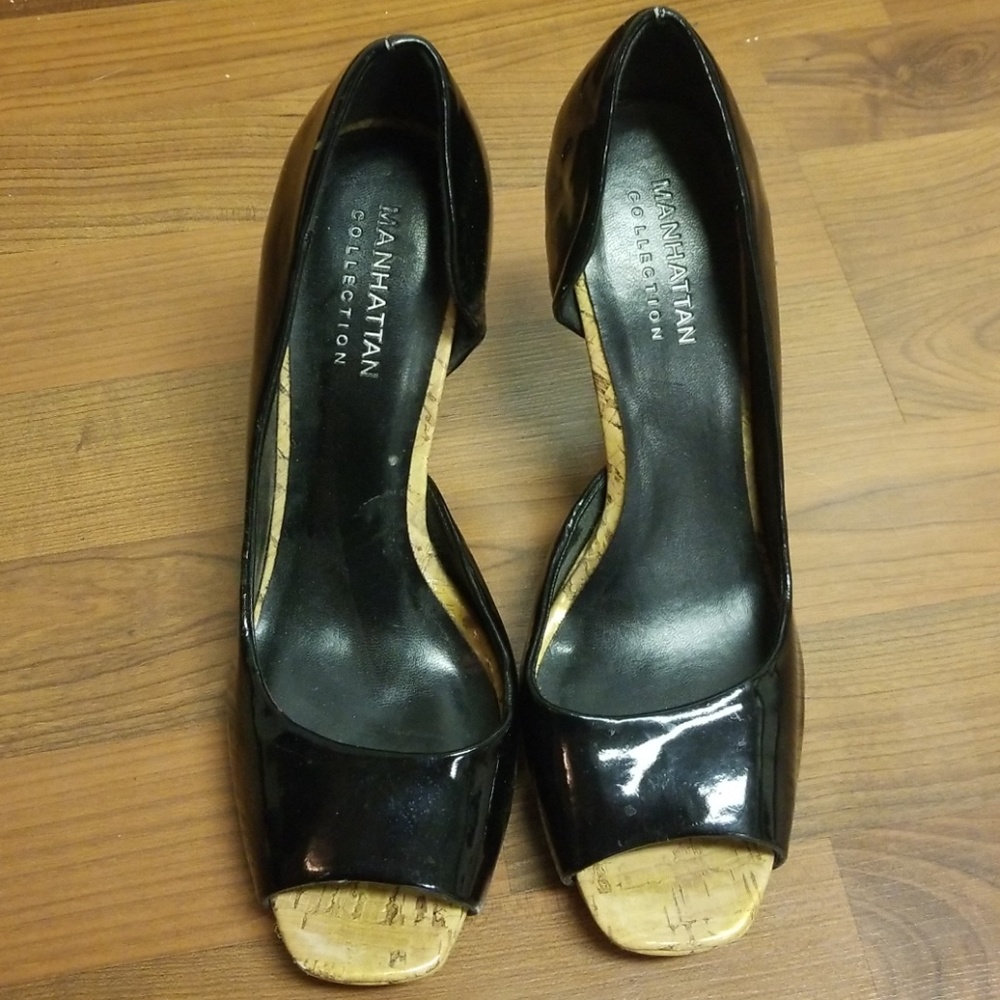 Black/Corklike High Heels